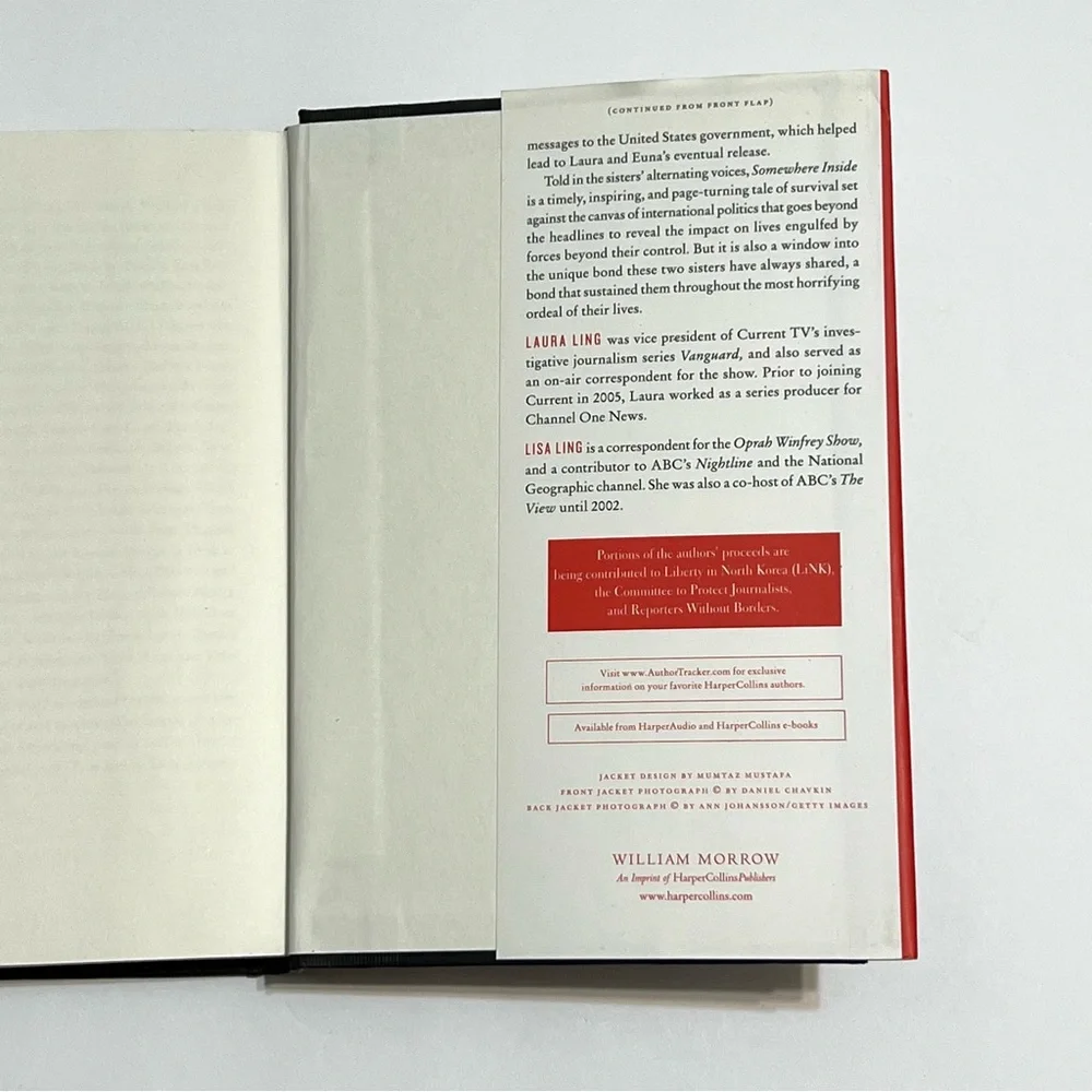 Somewhere Inside Captivity in North Korea Hardcover Book by Laura and Lisa Ling